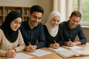 گروهی در حال تمرین و تست زنی